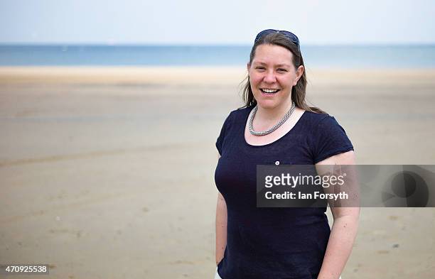 Anna Turley, Labour candidate for Redcar poses for photographs on the seafront on April 24, 2015 in Redcar, England. Anna Turley is campaigning to...