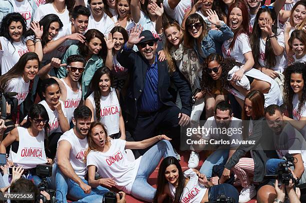 Spanish actress Neus Asensi, Spanish director Alfonso Albacete and Spanish actresses Maria Esteve and Natalia de Molina pose for the photographers to...