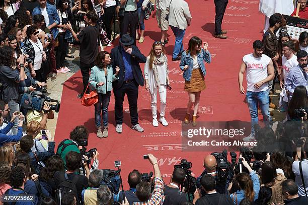 Spanish actress Neus Asensi, Spanish director Alfonso Albacete and Spanish actresses Maria Esteve and Natalia de Molina pose for the photographers to...