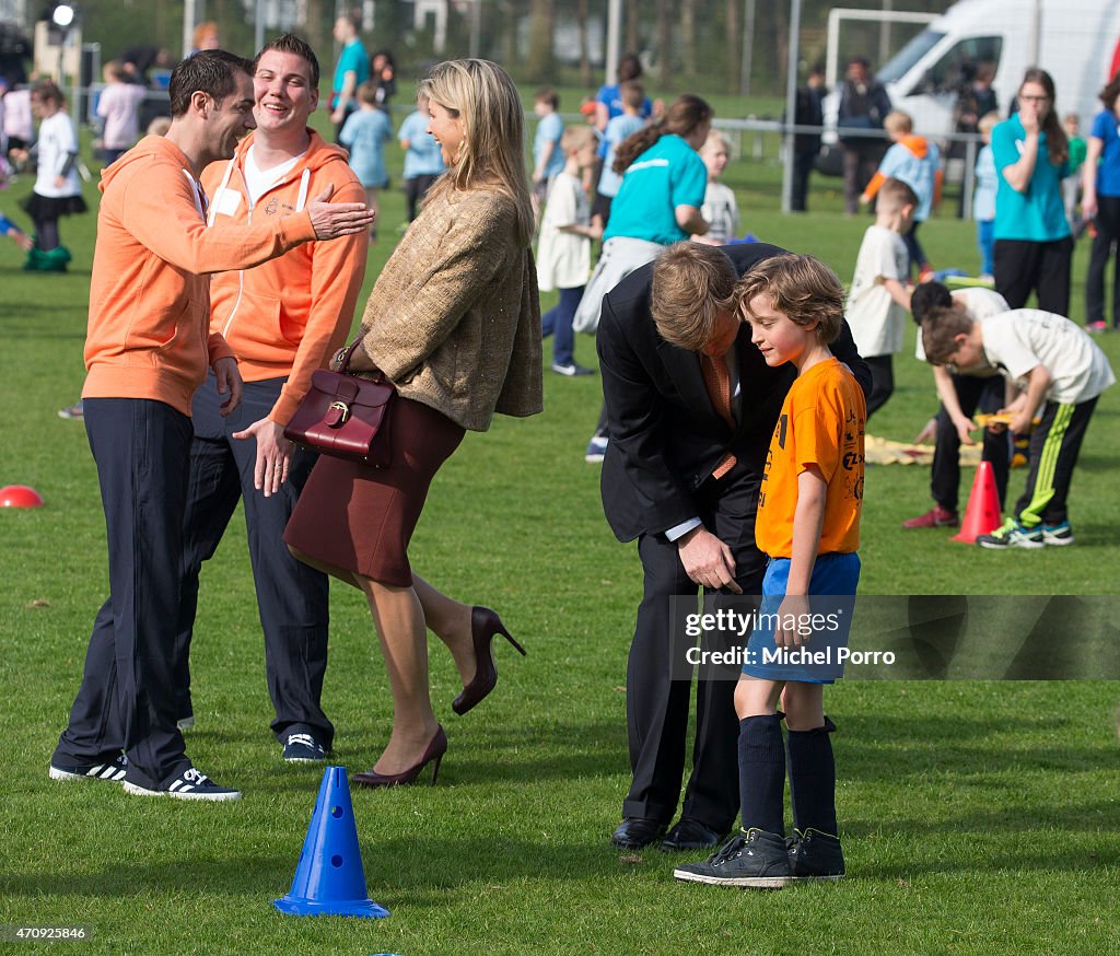 King Willem-Alexander and Queen Maxima Of The Netherlands Attend King's Day Games