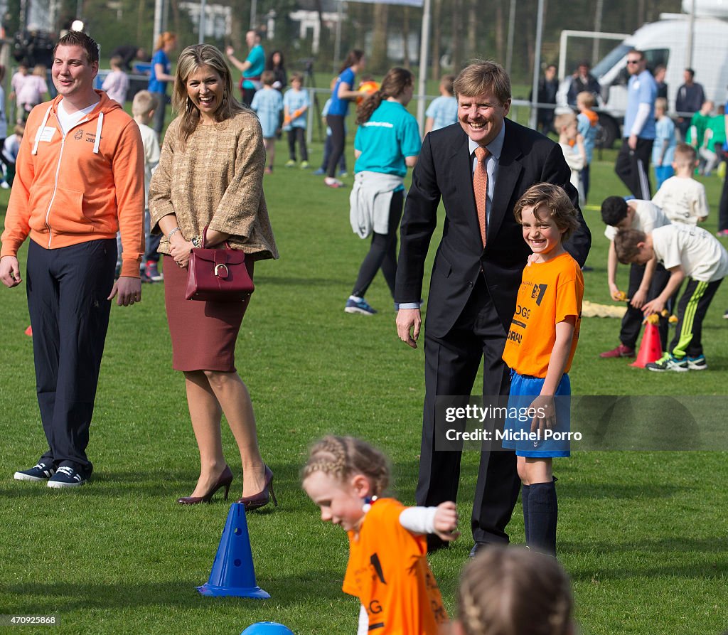 King Willem-Alexander and Queen Maxima Of The Netherlands Attend King's Day Games