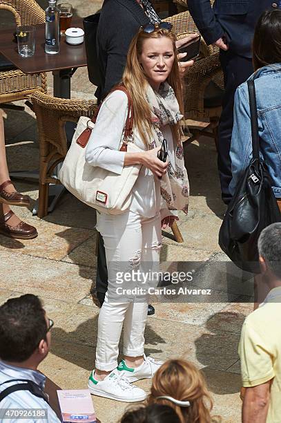 Spanish actress Maria Esteve attends the "Solo Quimica" Flash Mob during the 18th Malaga Film Festival on April 24, 2015 in Malaga, Spain.