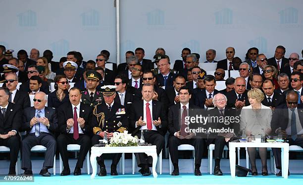 President of Turkey Recep Tayyip Erdogan , President of Turkmenistan Gurbanguly Berdimuhamedow , Prince of Wales, Charles , Azerbaijani President...