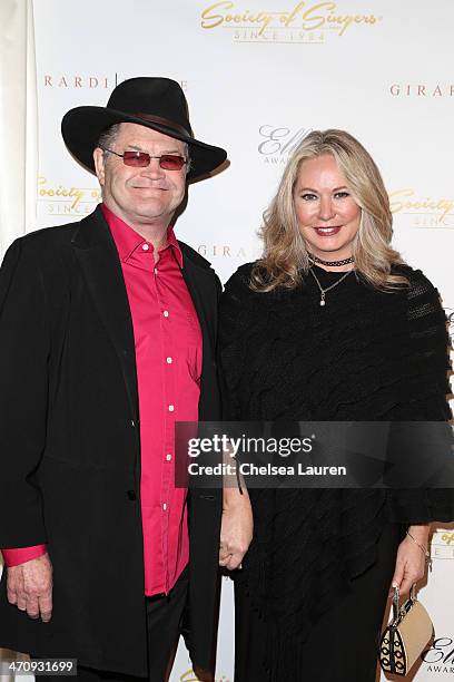 Singer Micky Dolenz of The Monkees and wife Donna Quinter arrive at the 21st ELLA Awards at The Beverly Hilton Hotel on February 20, 2014 in Beverly...