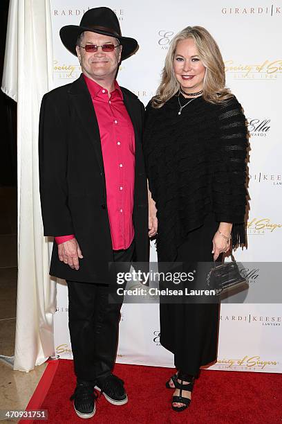 Singer Micky Dolenz of The Monkees and wife Donna Quinter arrive at the 21st ELLA Awards at The Beverly Hilton Hotel on February 20, 2014 in Beverly...