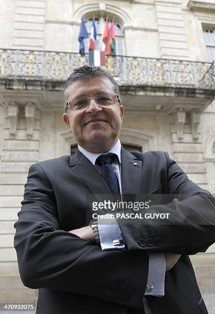 Portrait de Franck Proust le 21 février 2014, 1er adjoint au maire de Nîmes, député européen n°2 de la liste UMP de la ciconscription Sud-Ouest pour...
