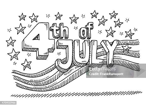 independence day, 4. juli, text-abbildung - american flag clip art stock-grafiken, -clipart, -cartoons und -symbole