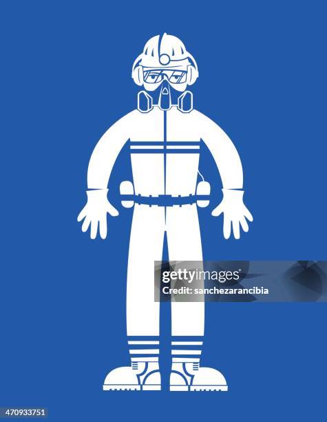 safety work wear - respiratory protection construction stock illustrations