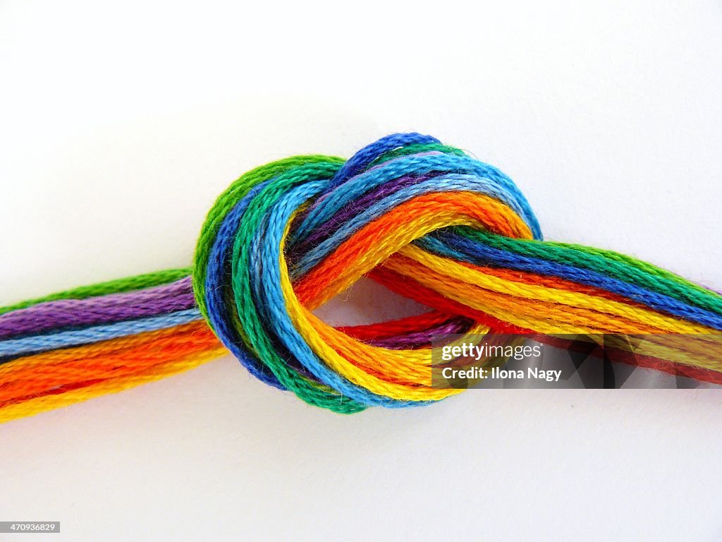 Colorful threads tied in a knot