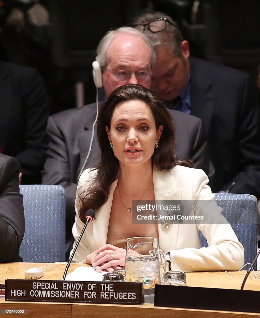 Angelina Jolie Attends United Nations Security Council Meetings On Middle East And Syria