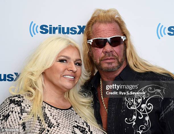 Beth Chapman and Dog the Bounty Hunter, Duane Chapman visits the SiriusXM Studios on April 24, 2015 in New York City.