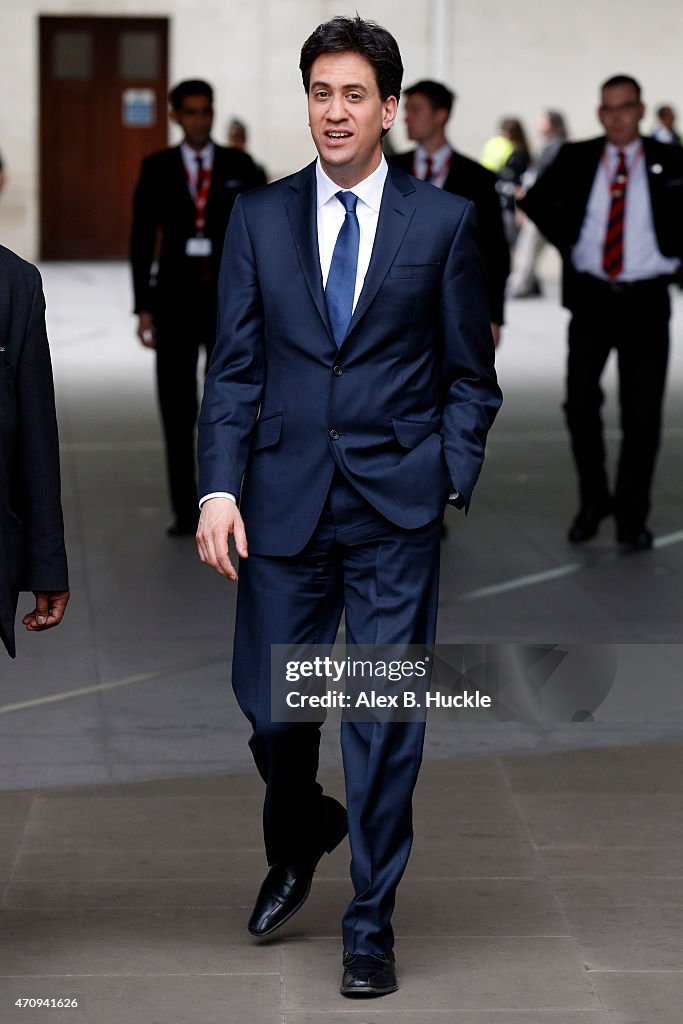 Ed Miliband Leaves The Radio One Studios