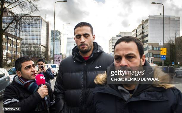 Moroccan-Dutch heavyweight kickboxing champion Badr Hari leaves the court after hearing the verdict of one and a half years imprisonment with a...