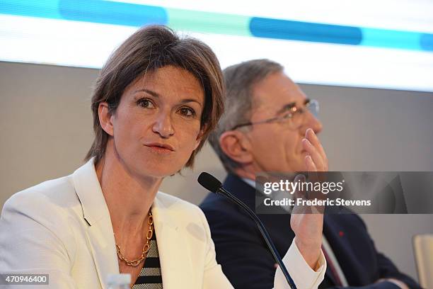 French electricity and gas company GDF Suez chief executive, Gerard Mestrallet and GDF Suez' Deputy Chief Executive Officer, Isabelle Kocher attend a...