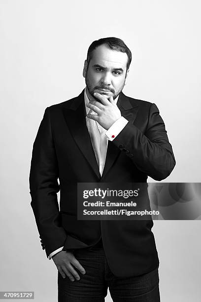 Actor Francois Xavier Demaison is photographed for Madame Figaro on January 8, 2014 in Paris, France. Jacket and shirt , cufflinks . PUBLISHED IMAGE....