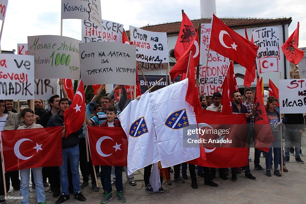 People in Macedonia show solidarity with Turkey against 1915 incidents allegations