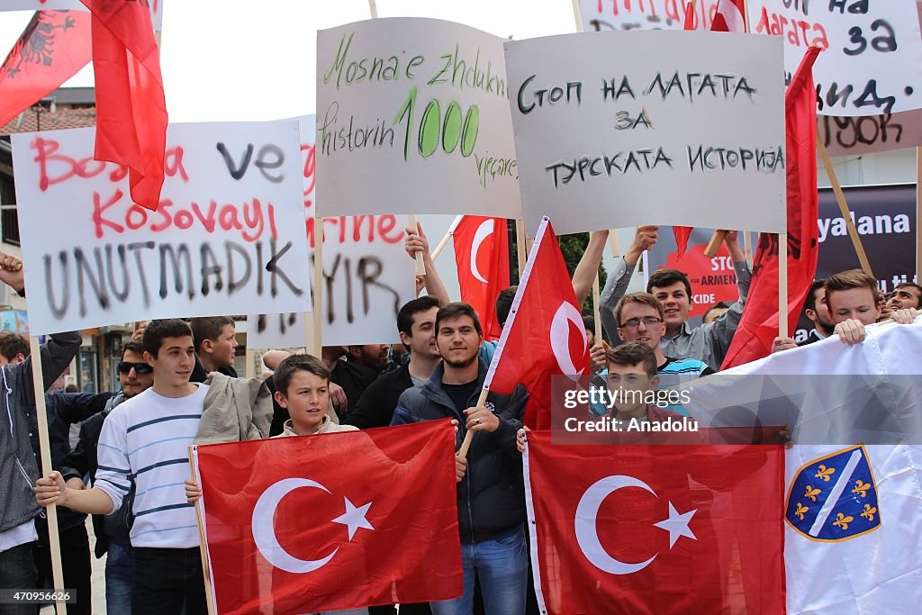 People in Macedonia show solidarity with Turkey against 1915 incidents allegations