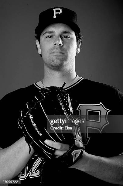 Vin Mazzaro of the Pittsburgh Pirates poses for a portrait during the Pittsburgh Pirates Photo day on February 21, 2014 at Pirate City in Bradenton,...