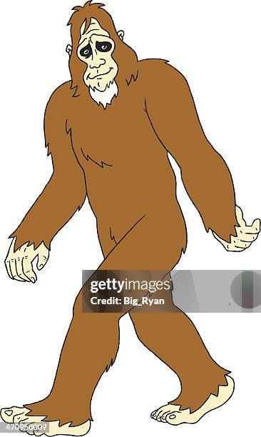 bildbanksillustrationer, clip art samt tecknat material och ikoner med cartoon bigfoot - bigfoot