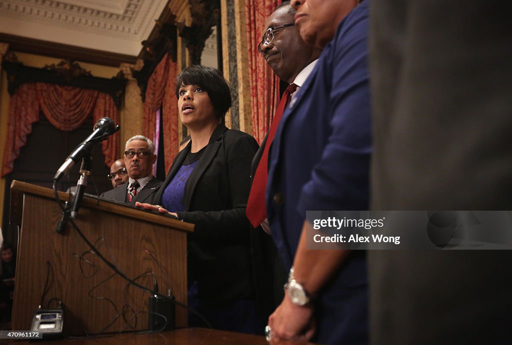 Mayor Of Baltimore Stephanie Rawlings-Blake Addresses The Media