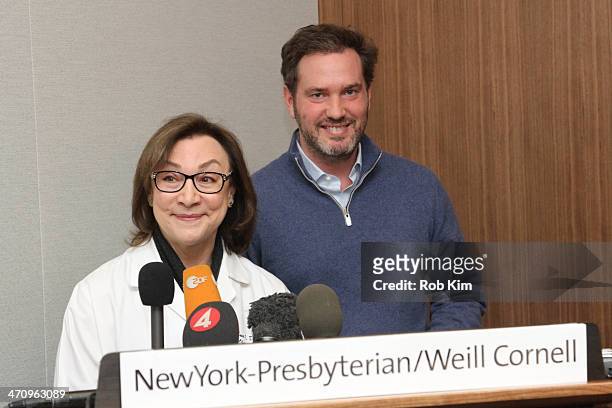 Christopher O'Neill and Dr. Sona Daggan hold a press conference at NewYork-Presbyterian/ Weill Cornell Medical Center on February 21, 2014 in New...