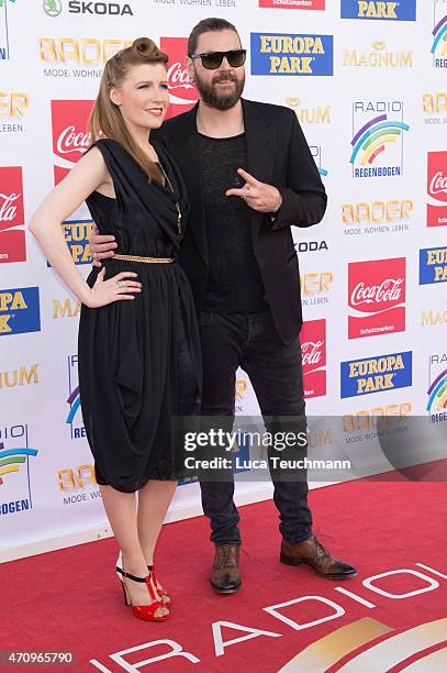 Rea Garvey and his wife Josephine attends the Radio Regenbogen Award 2015 on April 24 , 2015 in Rust, Germany.