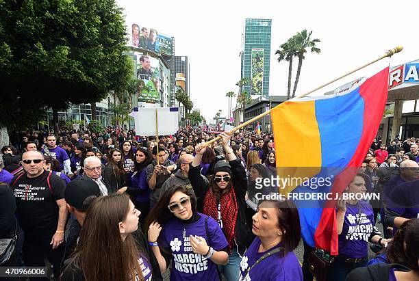 Tens of thousands of Armenian Americans take to the streets of Los Angeles on April 24 to march for justice and in memory of victims of the Armenian...