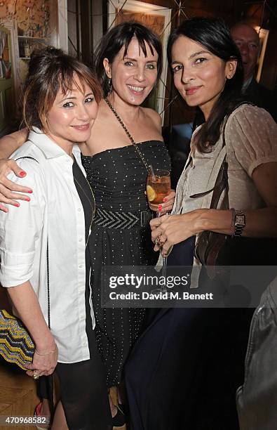 Frances Ruffelle, Sadie Frost and Yasmin Mills attend as Collette Cooper previews songs from her upcoming album "City Of Sin" at The Groucho Club on...