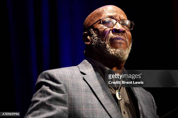 April 24: Actor John Amos talks about the time that he spent with Shata Franklin when Franklin was younger Friday, April 24, 2015 at the Downtown...