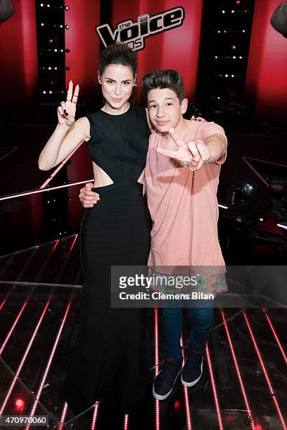 Lena Meyer-Landrut and Noah-Levi attend the 'The Voice Kids' Finals on April 24, 2015 in Berlin, Germany.