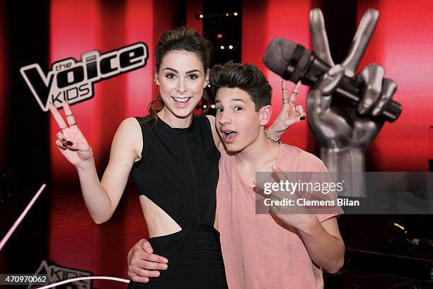 Lena Meyer-Landrut and Noah-Levi attend the 'The Voice Kids' Finals on April 24, 2015 in Berlin, Germany.