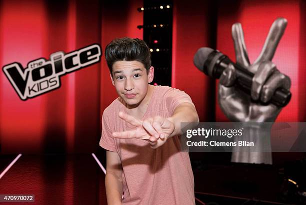 Noah-Levi attends the 'The Voice Kids' Finals on April 24, 2015 in Berlin, Germany.