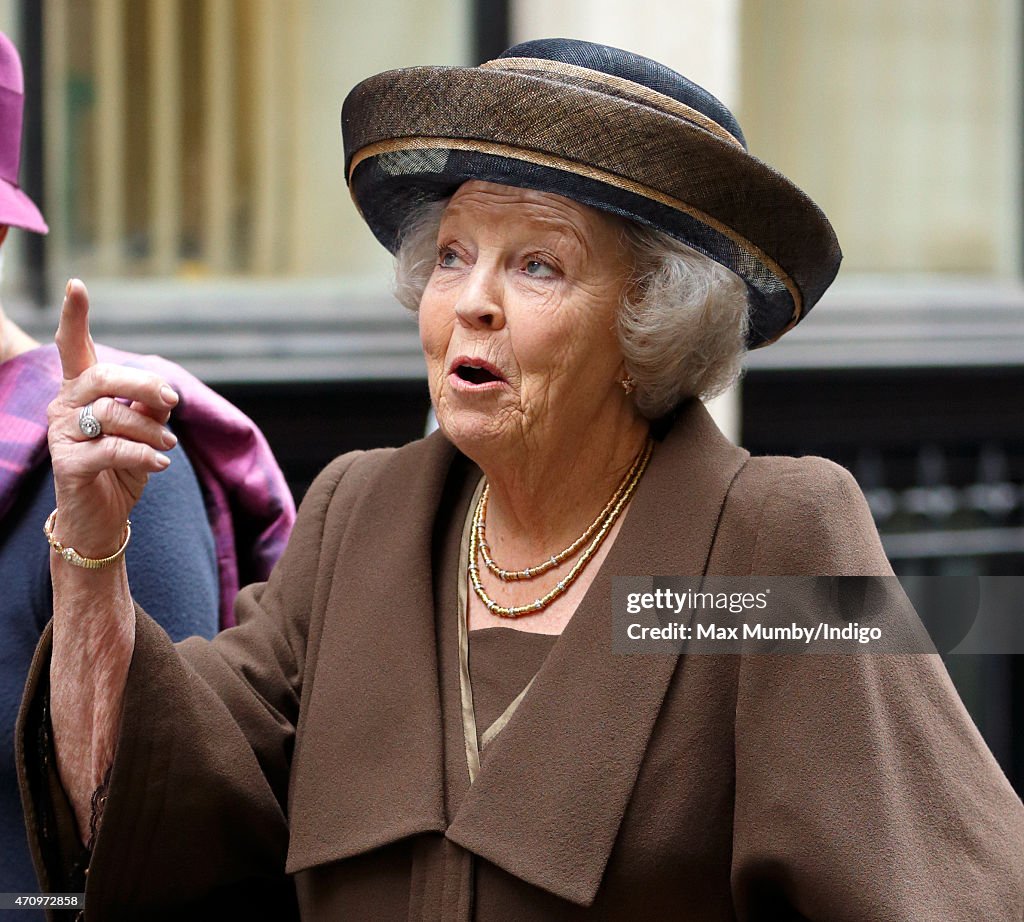 Princess Beatrix Of The Netherlands Marks 140th Anniversary Of King William Fund In London