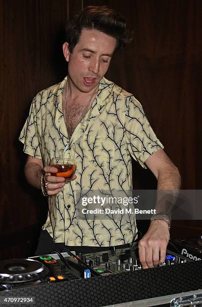 Nick Grimshaw DJs as Collette Cooper previews songs from her upcoming album "City Of Sin" at The Groucho Club on April 24, 2015 in London, England.