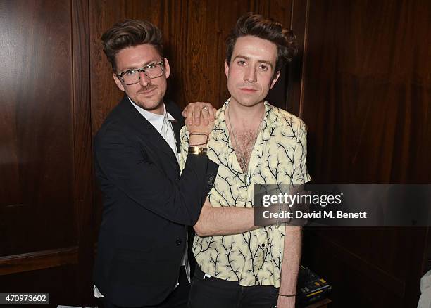 Henry Holland and Nick Grimshaw attend as Collette Cooper previews songs from her upcoming album "City Of Sin" at The Groucho Club on April 24, 2015...