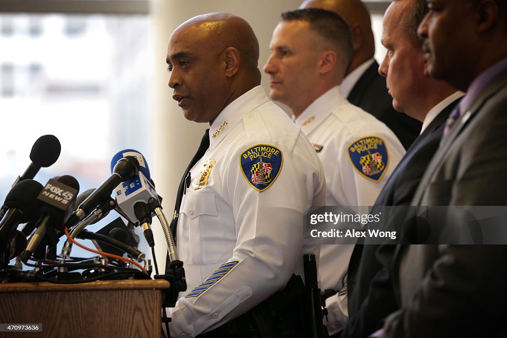 Baltimore Police Department Representatives Provides Update On Investigation Into Death Of Freddie Gray