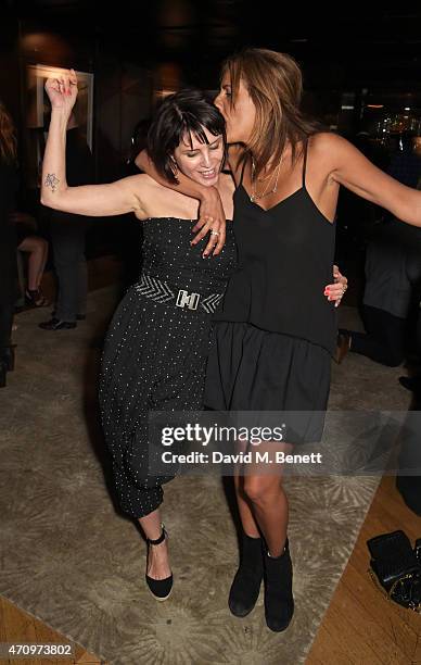 Sadie Frost and Azzi Glasser attend as Collette Cooper previews songs from her upcoming album "City Of Sin" at The Groucho Club on April 24, 2015 in...