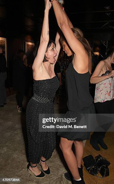 Sadie Frost and Azzi Glasser attend as Collette Cooper previews songs from her upcoming album "City Of Sin" at The Groucho Club on April 24, 2015 in...