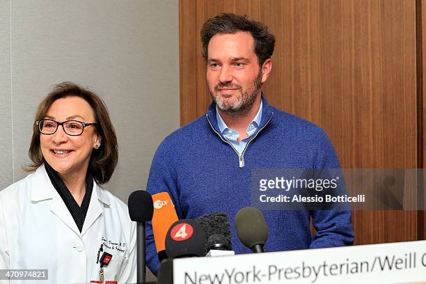 Christopher O'Neill is giving press conference at NewYork-Presbyterian/ Weill Cornell Medical Center on February 21, 2014 in New York City. The...