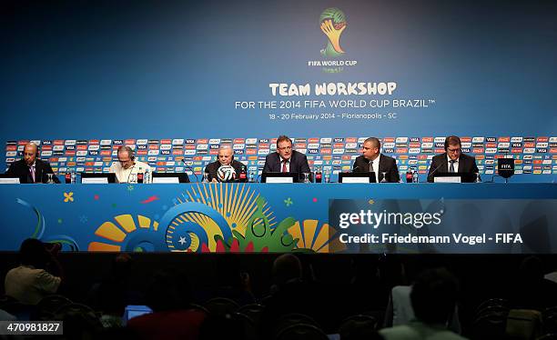 Marco Polo Del Nero, FIFA Executive Committee member, Brazilian Sports Minister, Aldo Rebelo, president of the Brazilian Football Confederation ,...