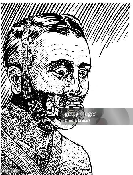 bondage man - guy tied up stock illustrations