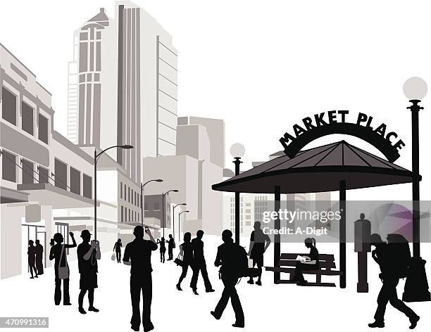 localattraction - seattle market stock illustrations