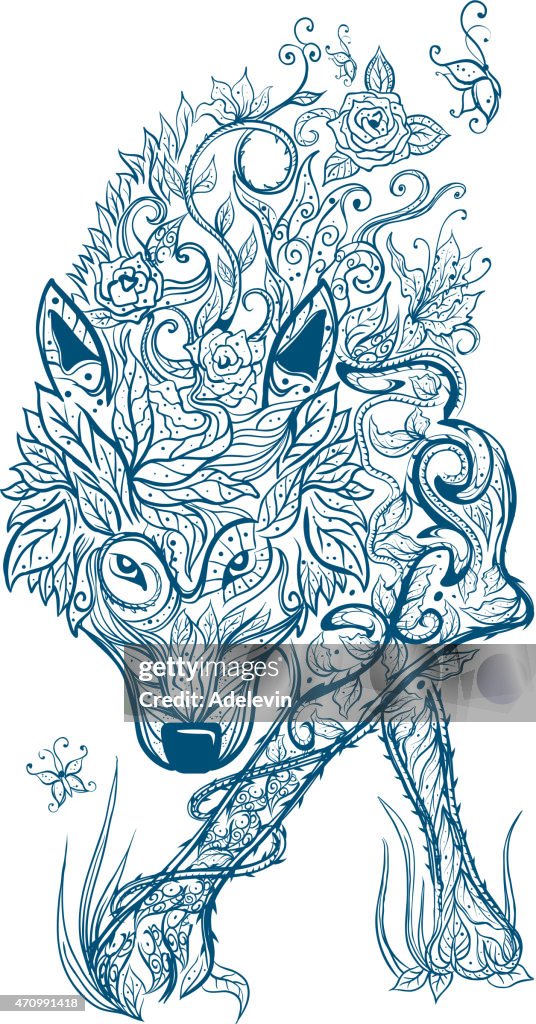 Celtic Wolf tribal tattoo