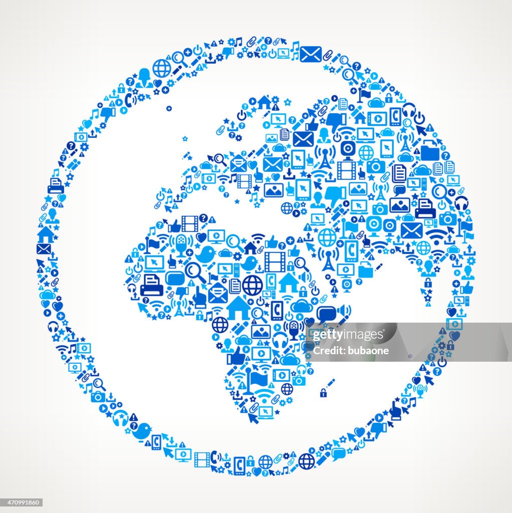 World Globe on vector technology pattern Background