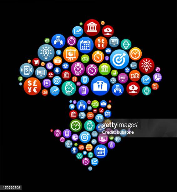 download cloud business and finance vector buttons background - value stream stock illustrations