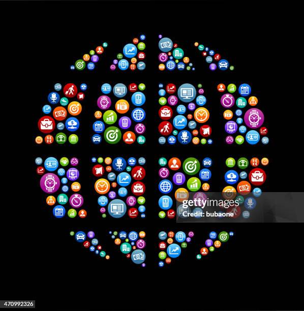 globe business and finance vector buttons background - limo stock illustrations