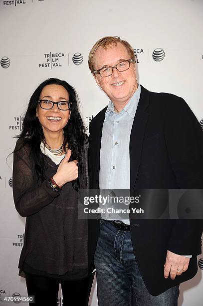 Janeane Garofalo and Brad Bird attend 2015 Tribeca Film Festival - Tribeca Talks: Directors Series: Brad Bird And Janeane Garofalo at SVA Theatre 2...