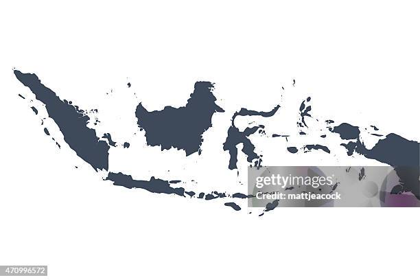 stockillustraties, clipart, cartoons en iconen met indonesia country map - indonesië