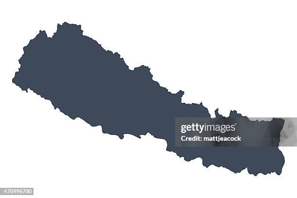 nepal country map - nepal illustration stock illustrations