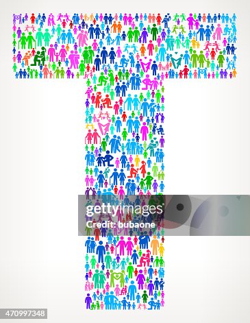 Letter T On Vector Family Pattern Background High-Res Vector Graphic ...